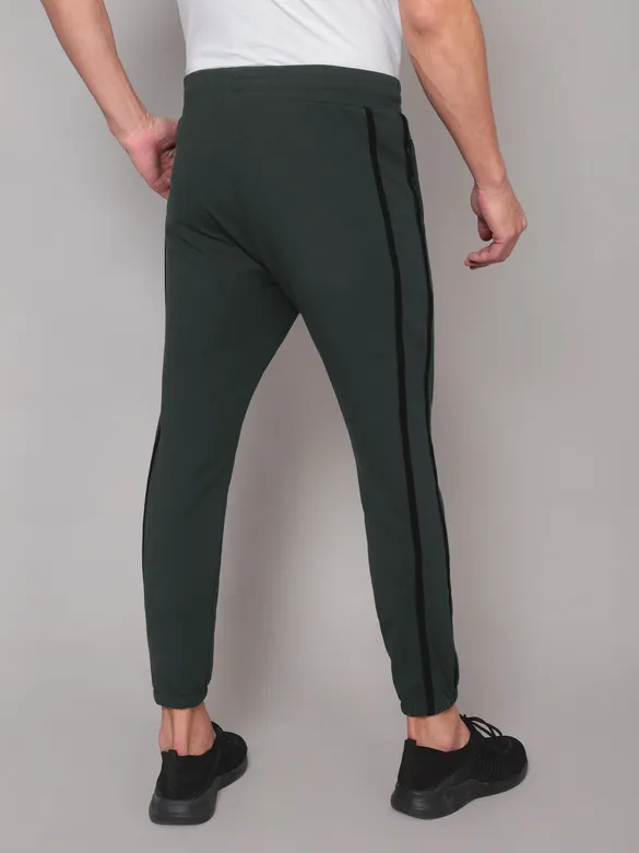 Dark Grey Men Striped Sweatpants