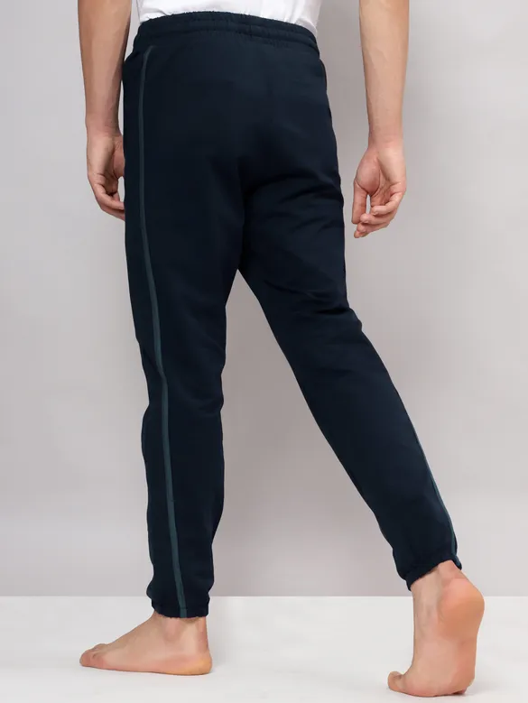 Navy Blue Men Striped Sweatpants