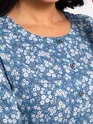 Abstract Printed Blue Flared Kurti