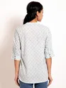 Block Printed White Short Kurti