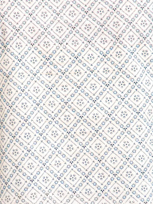 Block Printed White Short Kurti