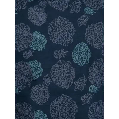 Navy Blue Floral Printed Short Kurti