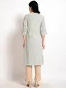 Pearl River Grey Collar Straight Kurti