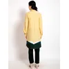 Yellow-Blue Knee-Length Shirt Kurti