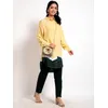 Yellow-Blue Knee-Length Shirt Kurti