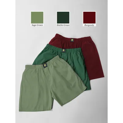 Pick Any 3- Plain Mens Boxers Combos