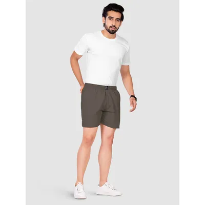 Plain Grizzle Gray And Black Mens Boxer Combos - Pack of Two