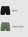 Plain Black and Sage Green Mens Boxer Combo - Pack of Two