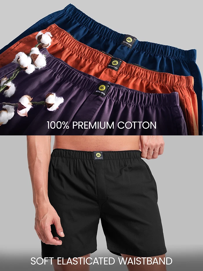 Plain Black Mens Boxers