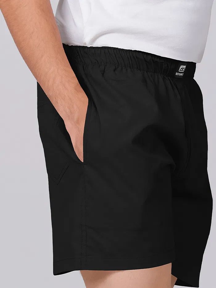 Plain Black Navy Blue And Burgundy Mens Boxer Combo-Pack of 3