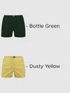 Plain Bottle Green And Dusty Yellow Mens Boxer Combo - Pack of Two