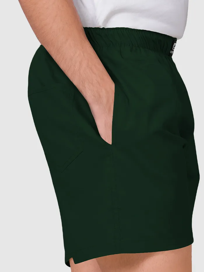Plain Bottle Green And Dusty Yellow Mens Boxer Combo - Pack of Two