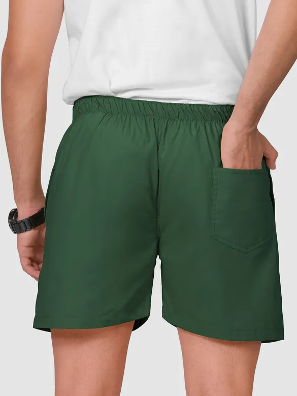 Plain Bottle Green Mens Boxer