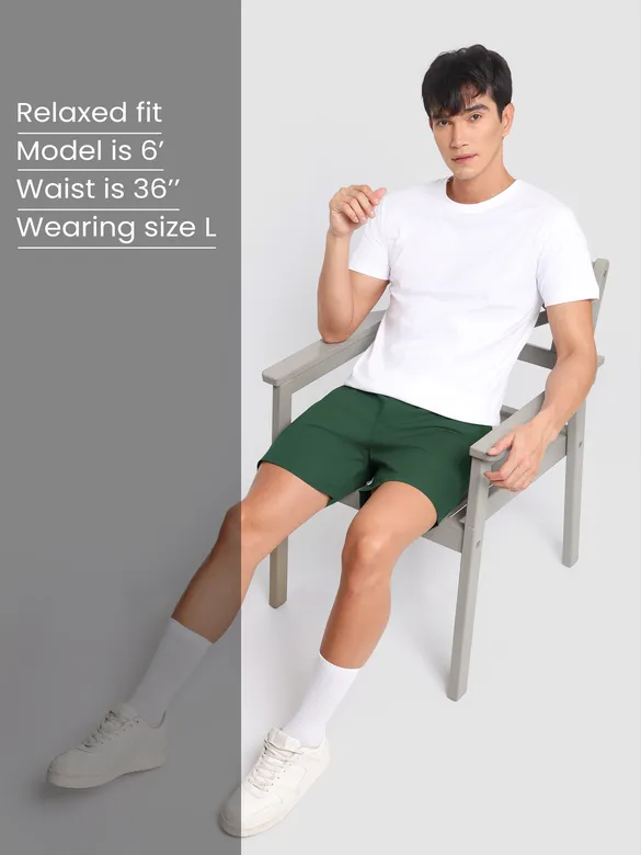 Plain Bottle Green Mens Boxer