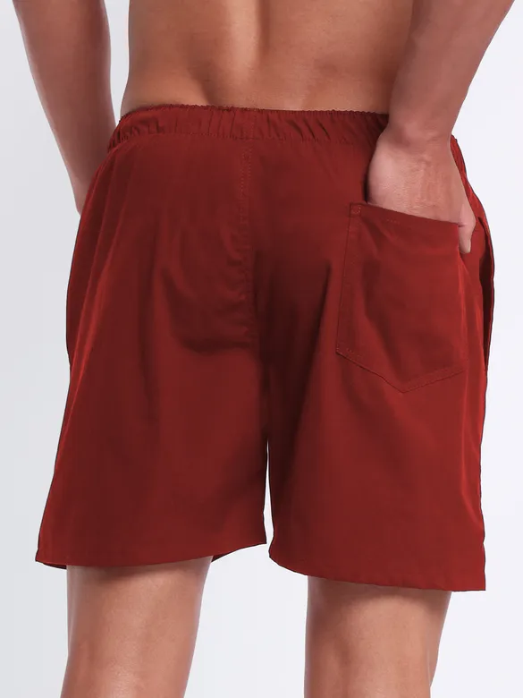 Plain Burgundy Mens Boxer