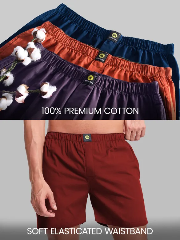Plain Burgundy Mens Boxer