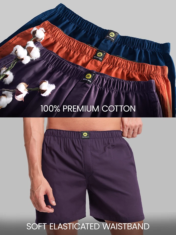 Plain Dark Violet Mens Boxer
