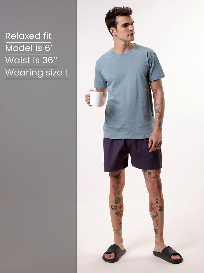 Plain Dark Violet Mens Boxer