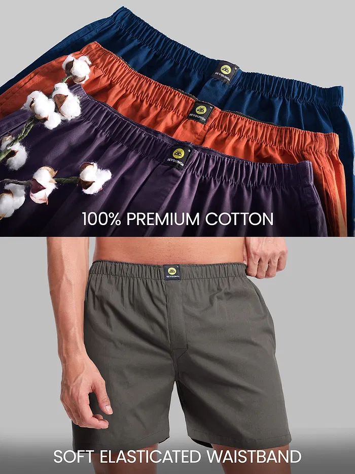 Plain Grizzle Gray Mens Boxers