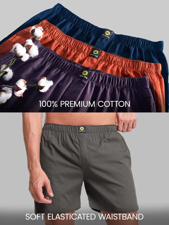 Plain Grizzle Gray Mens Boxers