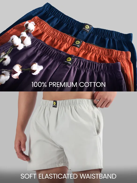 Plain Light Grey Mens Boxers