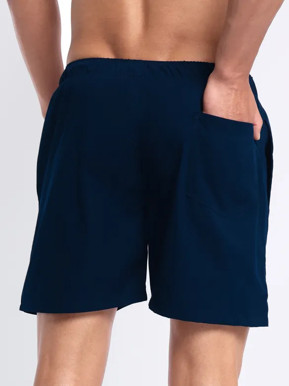 Plain Navy Blue Mens Boxer