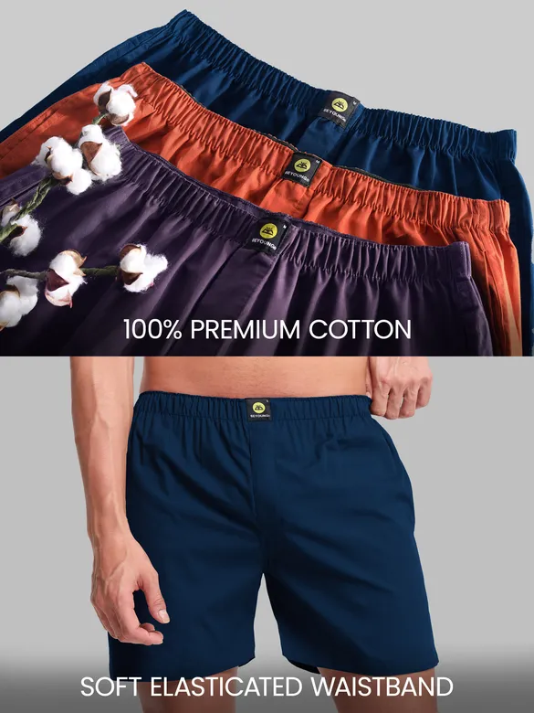 Plain Navy Blue Mens Boxer