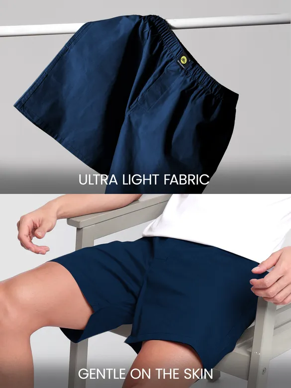 Plain Navy Blue Mens Boxer