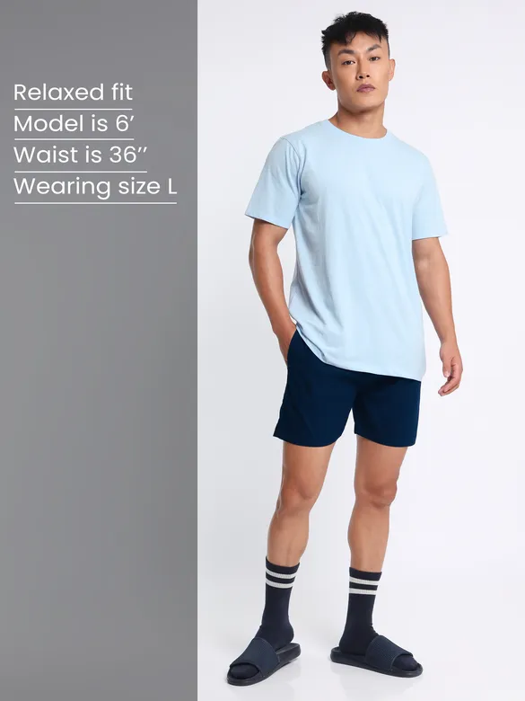 Plain Navy Blue Mens Boxer