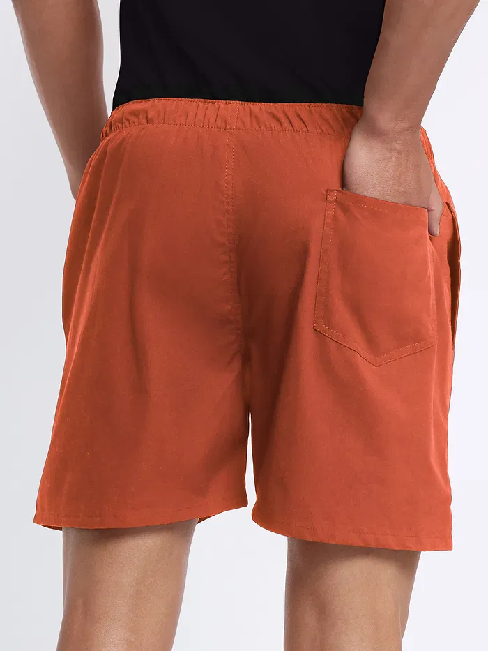 Plain Rust Orange Mens Boxer