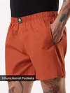 Plain Rust Orange Mens Boxer