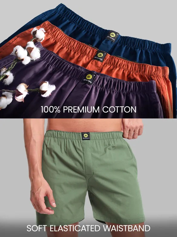 Plain Sage Green Mens Boxers