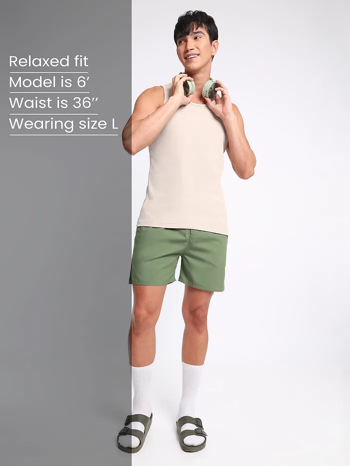 Plain Sage Green Mens Boxers