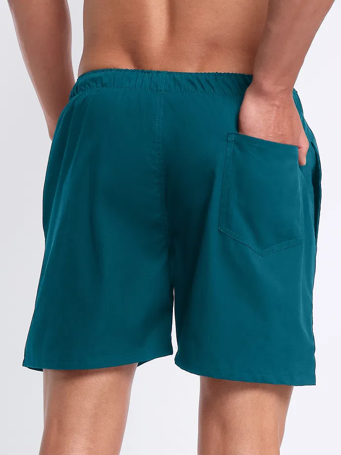 Plain Teal Blue Mens Boxer