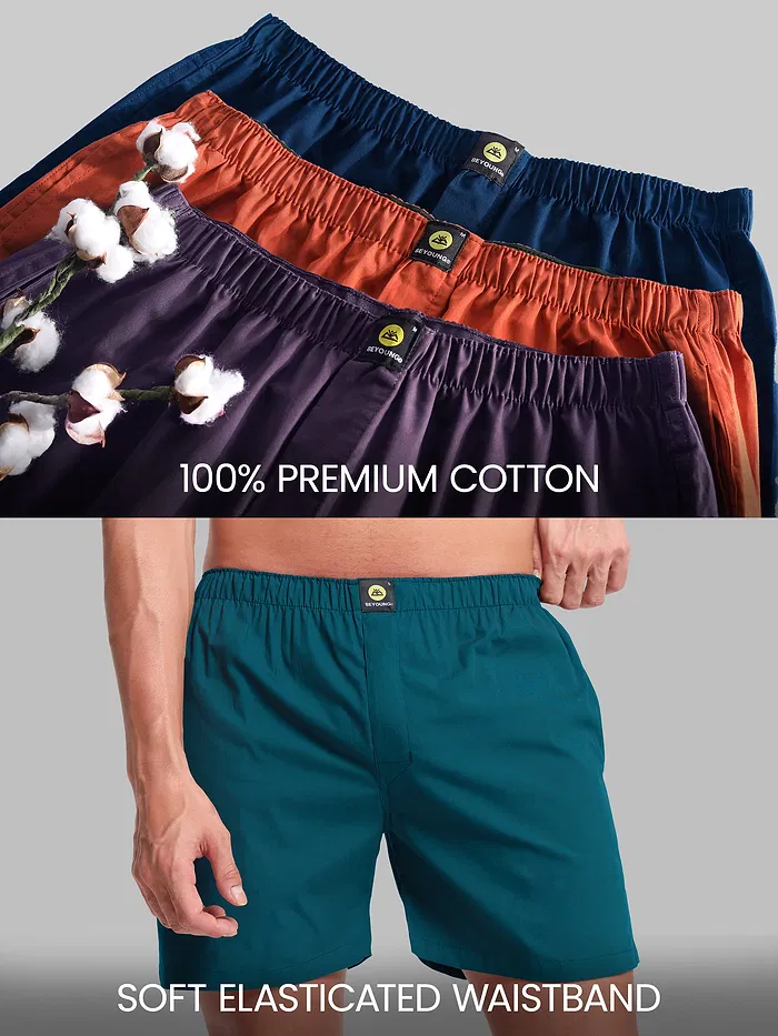 Plain Teal Blue Mens Boxer