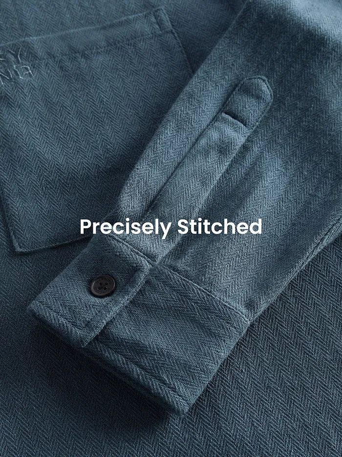 Airforce Blue Dual Pocket Cotton Shirt