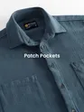 Airforce Blue Dual Pocket Cotton Shirt