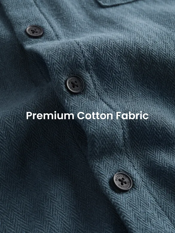 Airforce Blue Dual Pocket Cotton Shirt