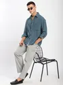 Airforce Blue Dual Pocket Cotton Shirt
