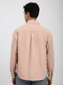 Baby Pink Front Yoke Suede Shirt