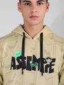 Beige Comic Printed Hoodie