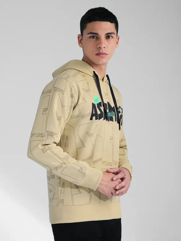 Beige Comic Printed Hoodie