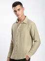 Beige Crinkled Shirt