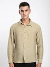 Beige Crinkled Shirt