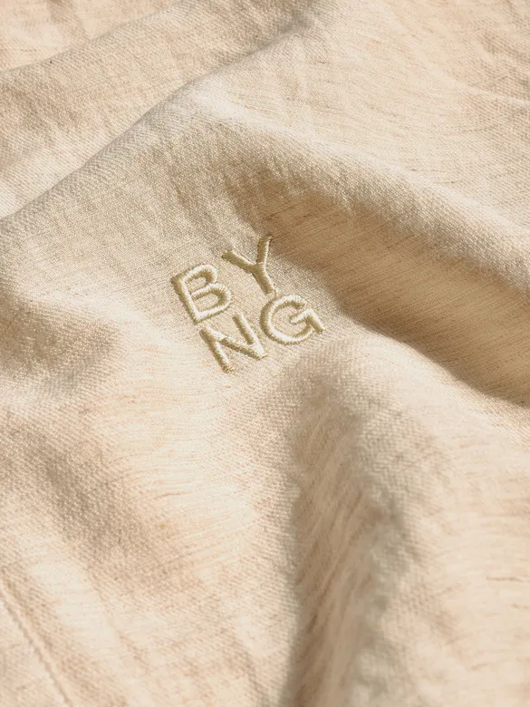 Beige Hooded Shirt