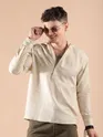 Beige Hooded Shirt