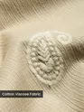 Beige Motif Embroidered Cuban Shirt