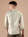 Beige Textured Check Shirt