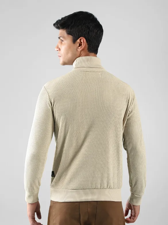 Beige Turtle Neck Sweatshirt