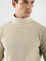 Beige Turtle Neck Sweatshirt